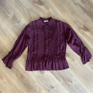Ulla Johnson Najda Silk ruffle blouse size 2